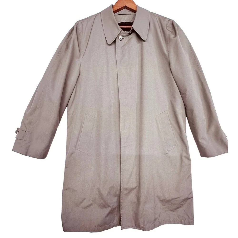 London Town 42L Trench‎ Tan Sherpa Lined Vintage Retro Nostalgic